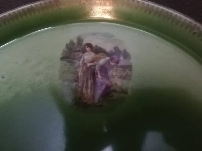 Чайник с подносом "Жницы" 1925 года Дулевский Фарфоровый завод — фото 2
