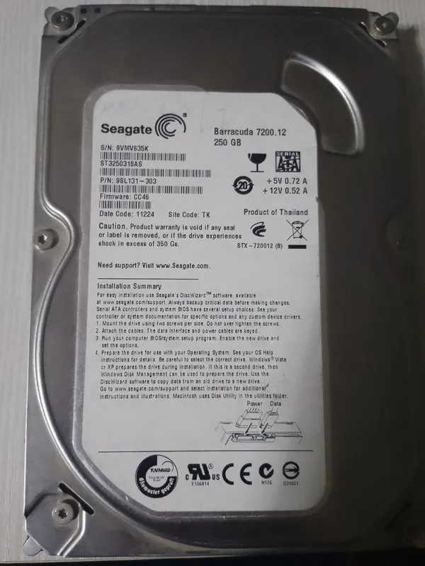 Жесткий диск Seagate Barracuda 250 GB SATA 3.5" 1
