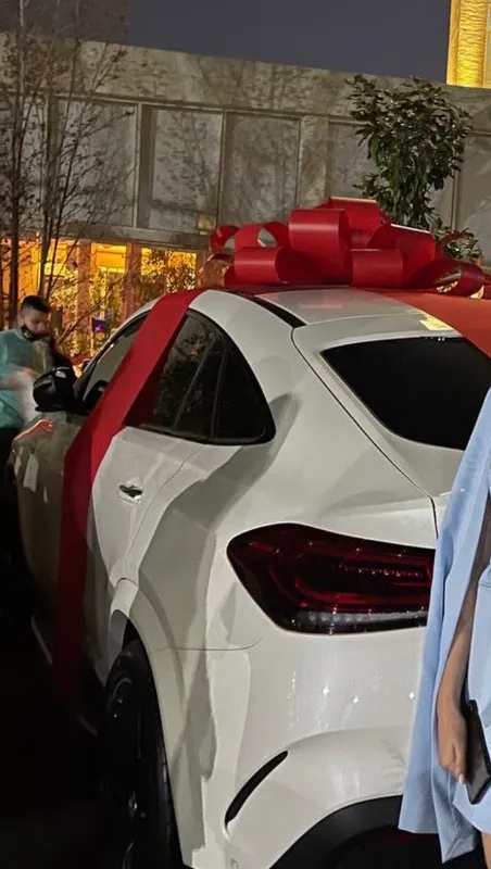 Большой подарочный бант на авто