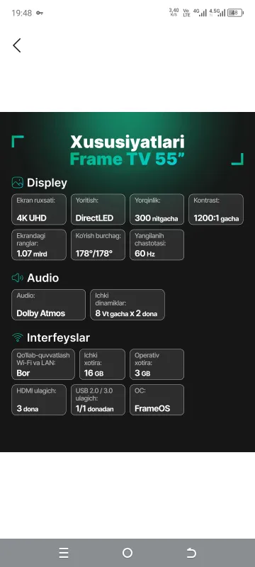 Frame TV 55 4 Frame TV 55 4