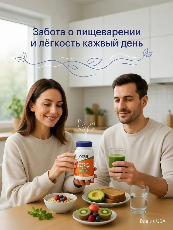 Псиллиум Psyllium Caps -Капсулы из шелухи Подорожника 700мг .180 капс
