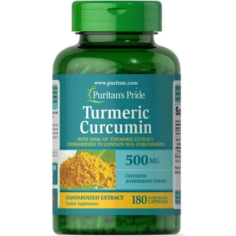 Куркума Куркумин. Turmeric Curcumin 500 mg.180 капсул — фото 1