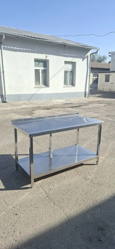 Стол Нержавейка с полкой — фото 2