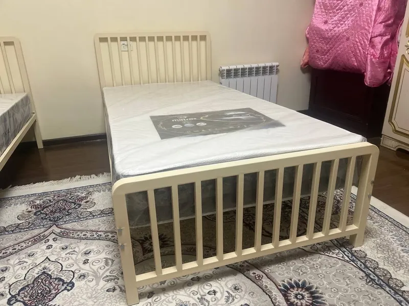 Металлическая кровать. Двухспальная кровать. Темир крават — фото 3