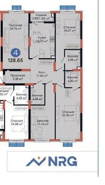 4-комнатная квартира, 128 м2, Алмазар 3