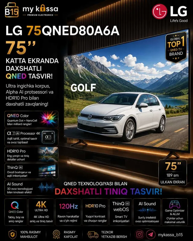 LG 75QNED80A6A / Dasatavka / New