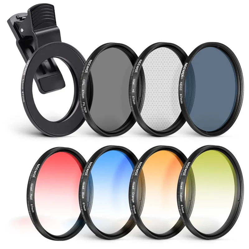 Набор фильтров NEEWER 67mm — ND, CPL, Soft, Gradient + держатель