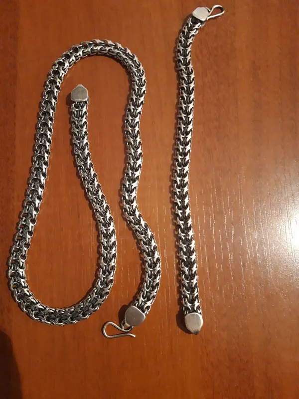 Серебро 925, комплект цепочка и браслет 1