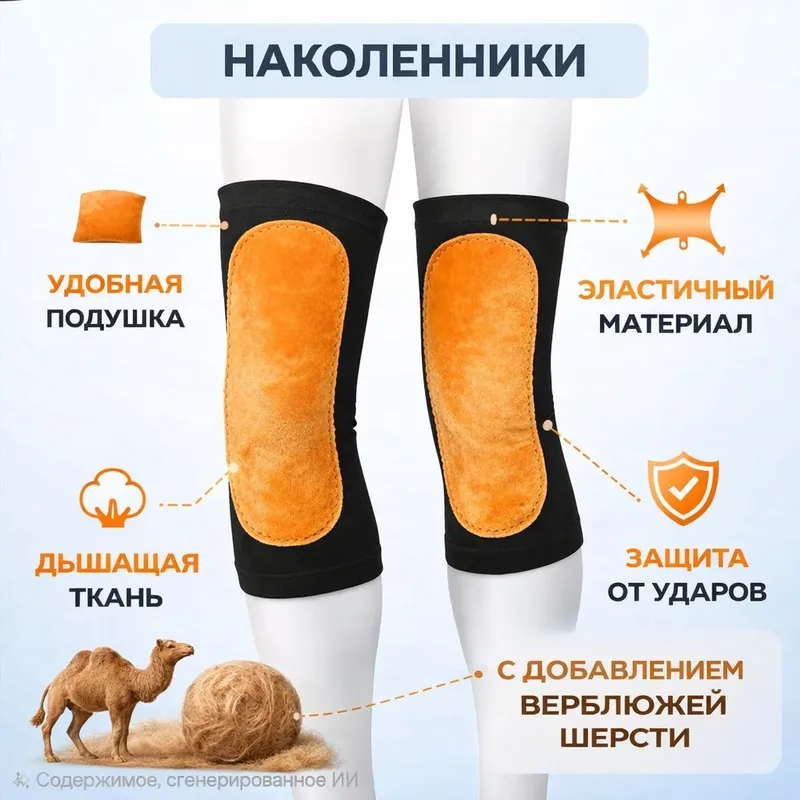 Наколенники с добавлением верблюжьей шерсти