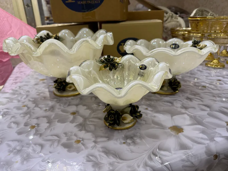 Srochna Italyan Murano white crystal🇮🇹chinnilar 4 Srochna Italyan Murano white crystal🇮🇹chinnilar 4