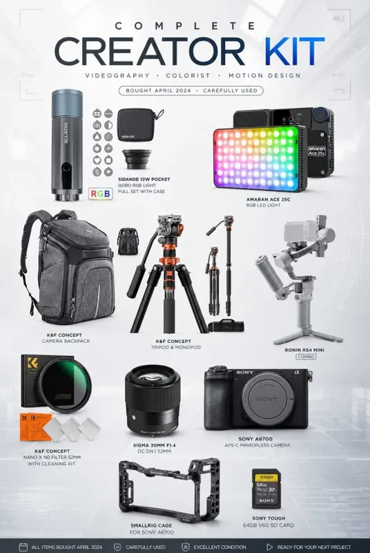 Sony a6700 komplekt bilan sotiladi