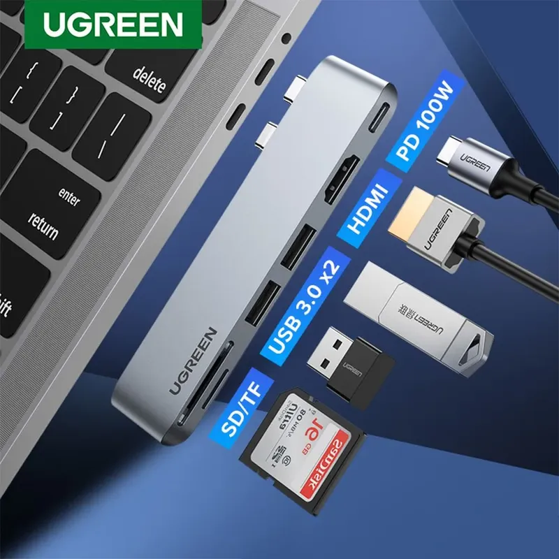 UGREEN USB-C Мультифункциональный адаптер 6-в-1 — фото 3