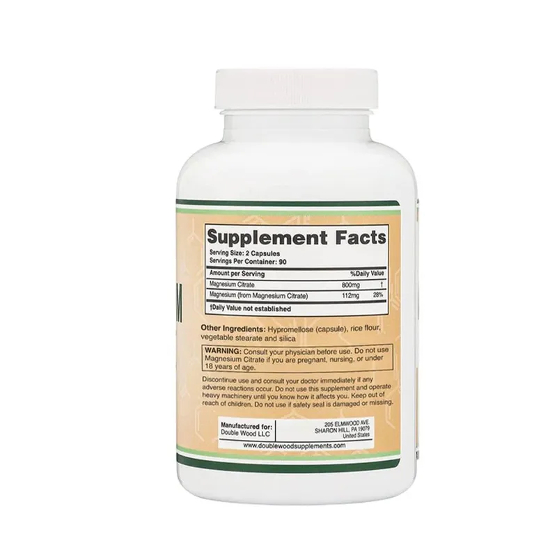 Double Wood Magnesium Citrate 800 mg (180 Capsules) — фото 1