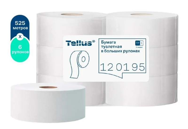 120195 Tellus туалетная бумага в больших рулонах 1
