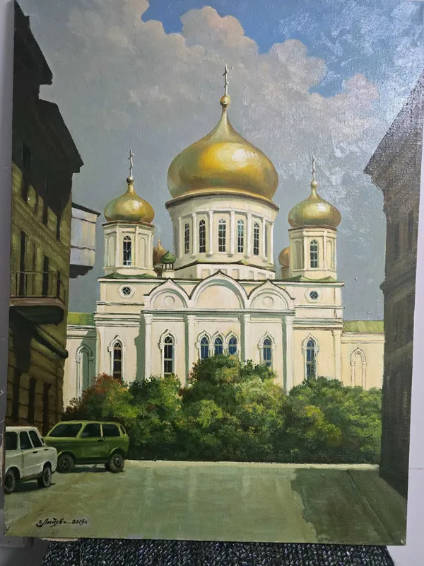 Картина, масло, холст, винтаж 2015 года, размер 80х60см