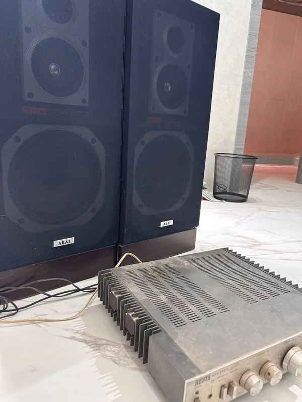 Напольные акустические колонки AKAI + Стереоусилитель «ЛОРТА 50У-202С — фото 4
