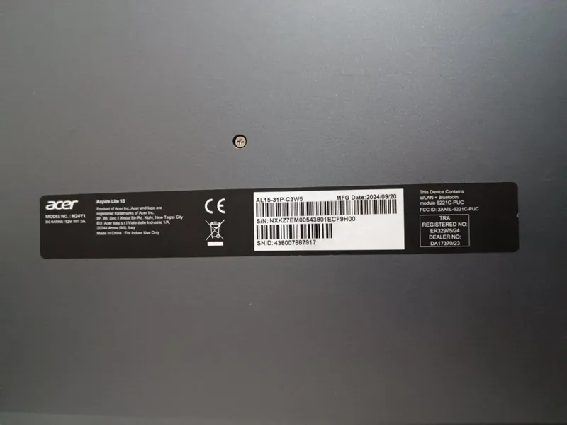 Acer aspire lite 15 noutbuki karobka dakimenti bor — фото 5