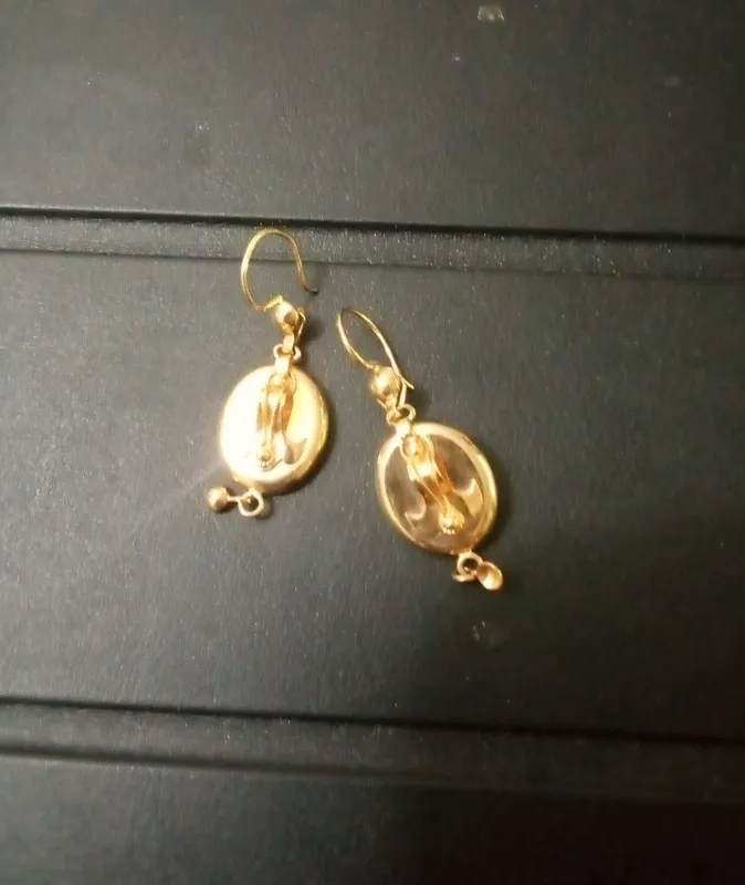 Серьги золотые Якорь ,585 пр. Серьги золотые Якорь ,585 пр.