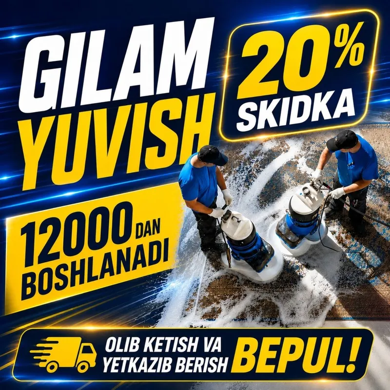 Gilam yuvish 12 000 so'mdan boshlanadi