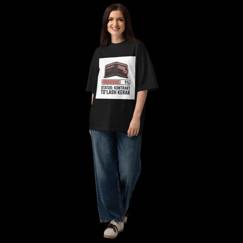 KONTRAKT TO'LASH KERAK — Premium Oversized Futbolka — фото 4