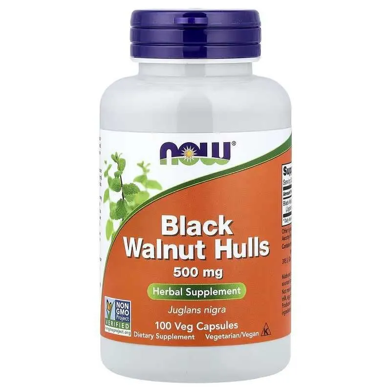 NOW Foods Black Walnut Hulls скорлупа черного орех чёрный орех — фото 1