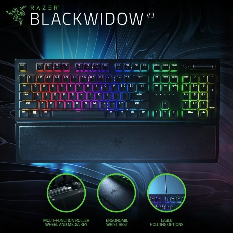 Razer Blackwidow V3 Green свитчи Механическая Проводная Клавиатура — фото 1