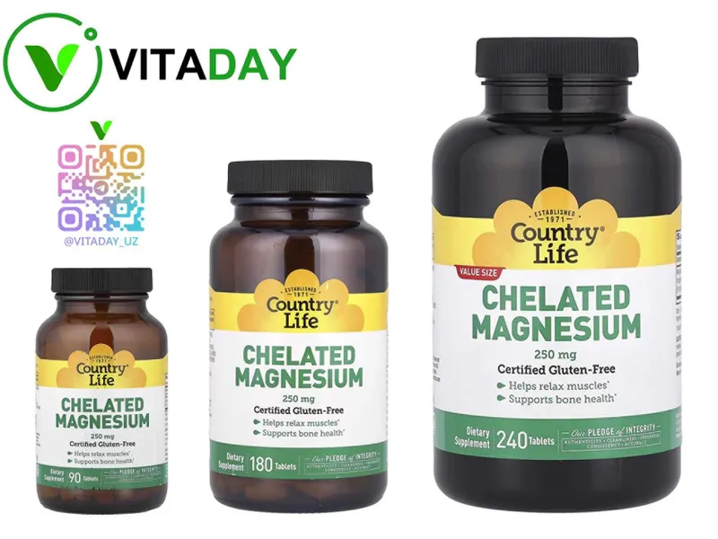 Country Life Chelated Magnesium хелатной магний magniy магния