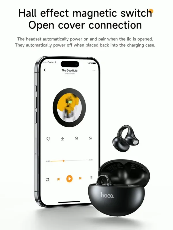 Hoco EA8 Warm Sound TWS наушники, clip-on (open-ear), Bluetooth 5.4 — фото 4