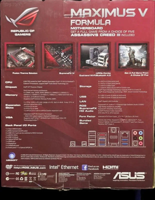 Продам материнскую плату ASUS ROG Maximus V Formula (LGA 1155) — фото 3