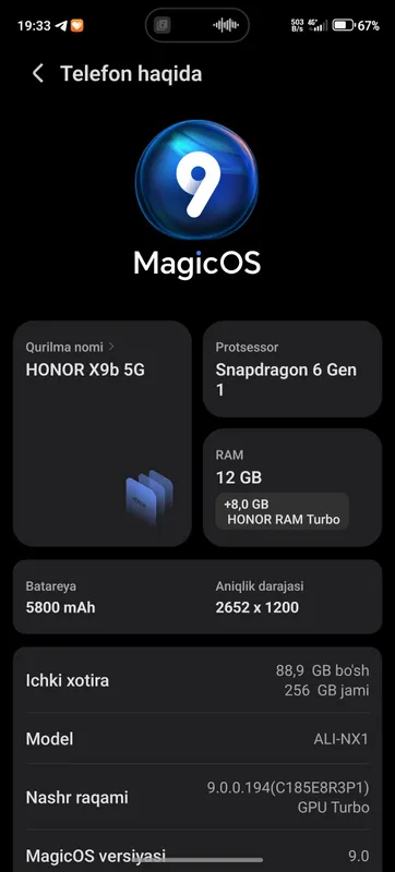 Honor x9b faqat obmen 2 Honor x9b faqat obmen 2