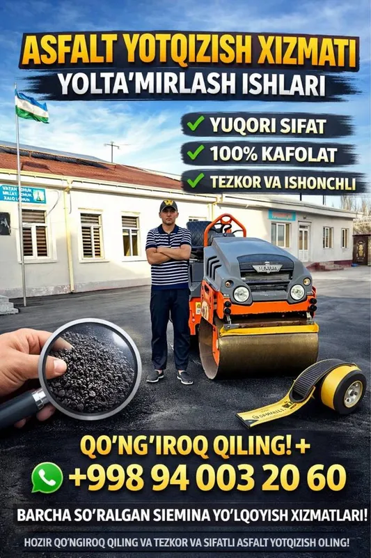 Asfalt qilamiz sifatli va kafolatli