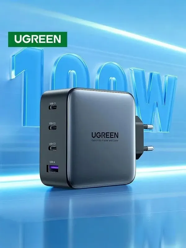 UGREEN GaN 100W зарядное устройство 4 порта