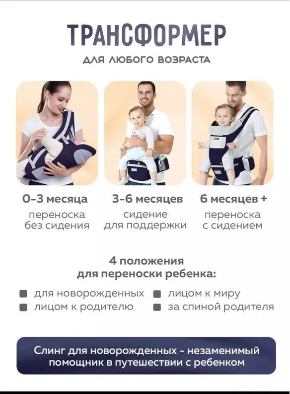 Детский эргорюкзак, сумка кенгуру — фото 2