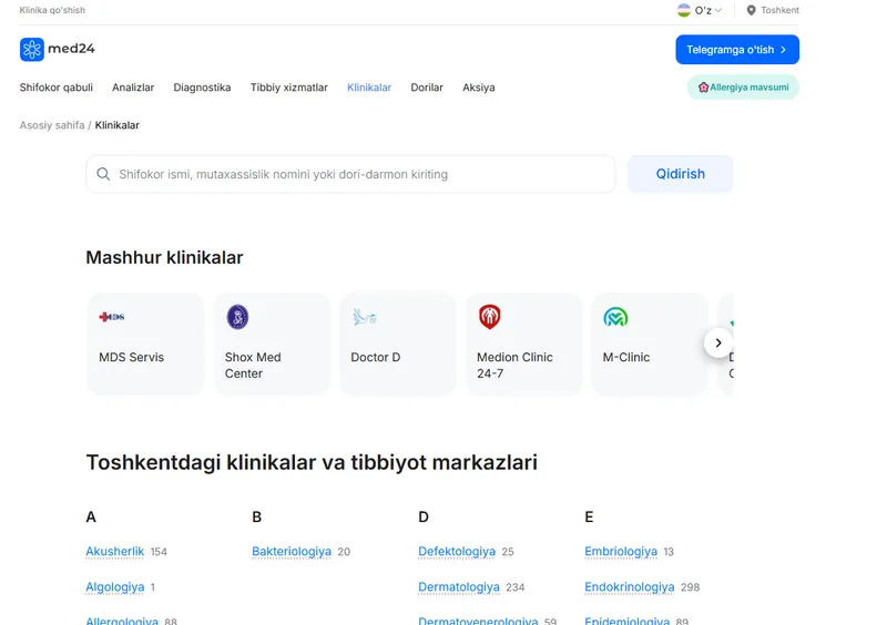 Klinikalar Uchun Web-Saytlar Yaratamiz Klinikalar Uchun Web-Saytlar Yaratamiz