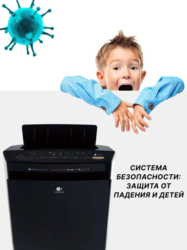 Климатический комплекс (очиститель и увлажнитель воздуха 2 в 1) Panasonic F-VXR50R-K, до 40 м² — фото 2