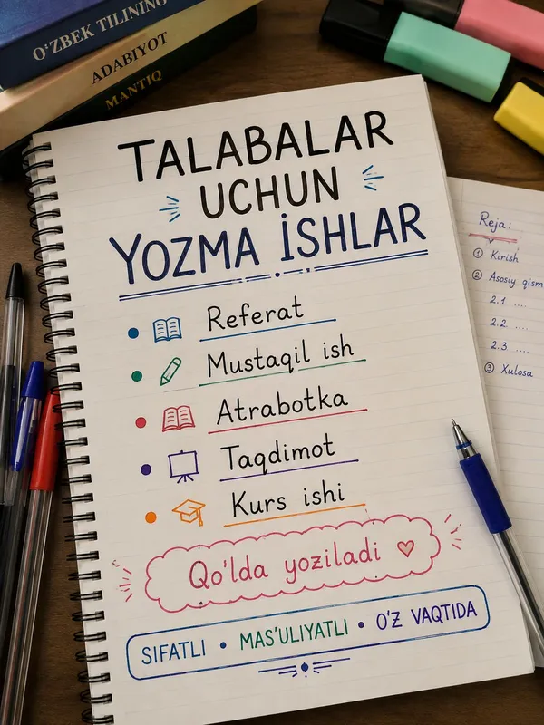 yozma ishlar yozma ishlar