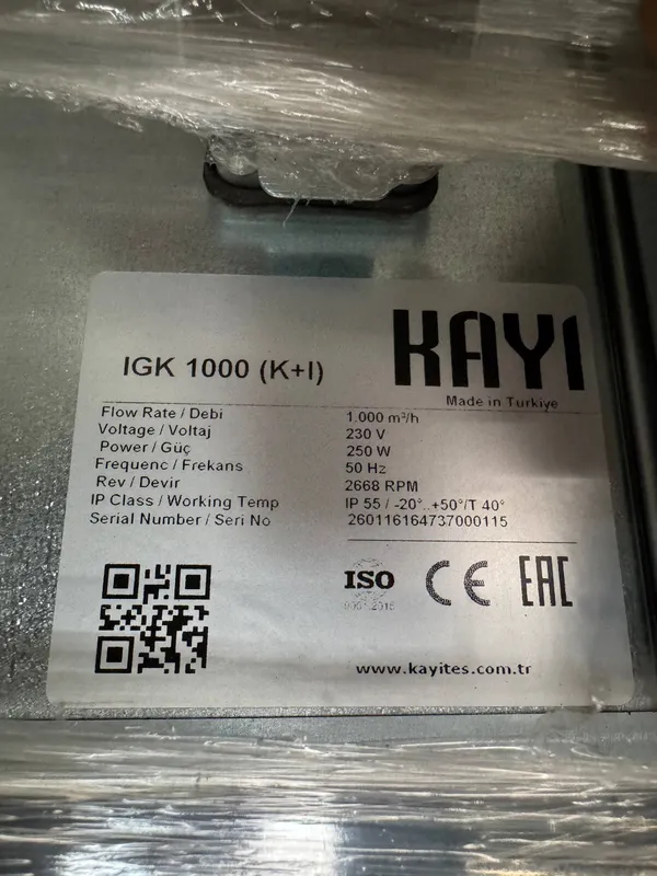 Havo almashtirish qurilmasi 1000m3/h rekuperator 5 Havo almashtirish qurilmasi 1000m3/h rekuperator 5