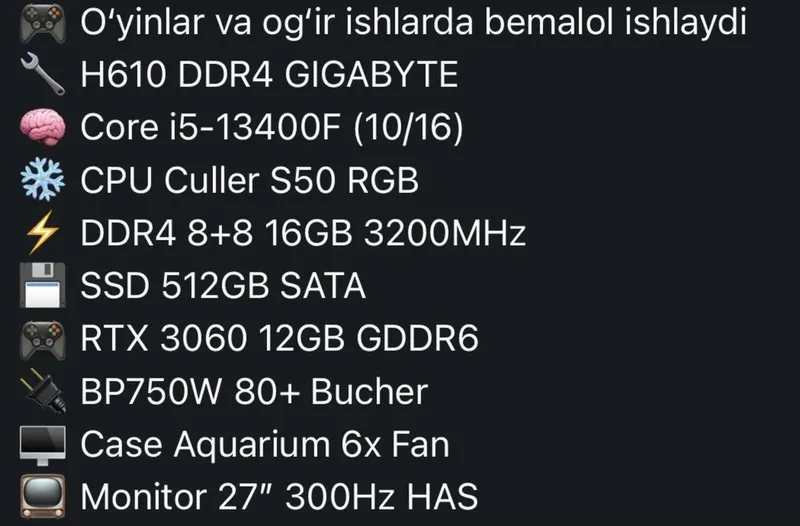 RTX 3060 kompyuter 5 RTX 3060 kompyuter 5