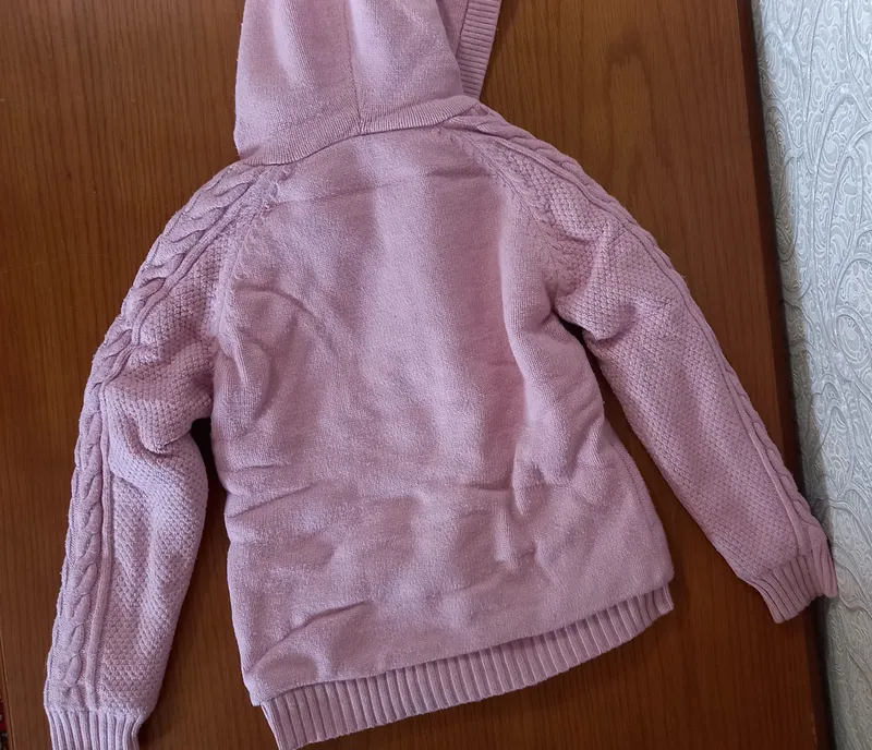 Тёплая кофта-куртка для девочки 5-7 лет — фото 1