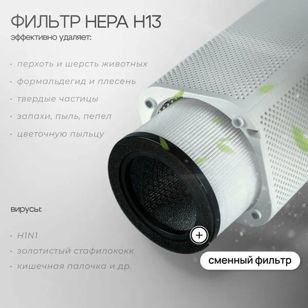 Очиститель воздуха, с ионизатором, фильтр HEPA H13, — фото 1