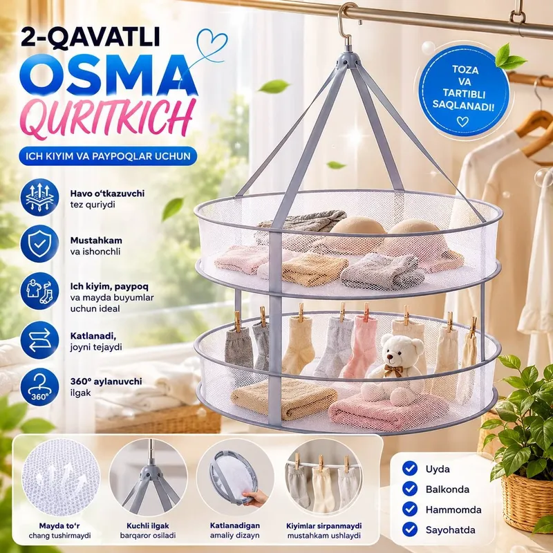 naski va ichki kiymlan osish uchun setkali qurtadi