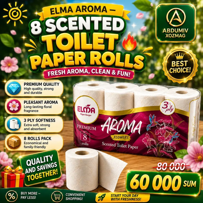 ELMA AROMA 8 DONA HIDLI HOJATXONA QOG‘OZI 5 ELMA AROMA 8 DONA HIDLI HOJATXONA QOG‘OZI 5