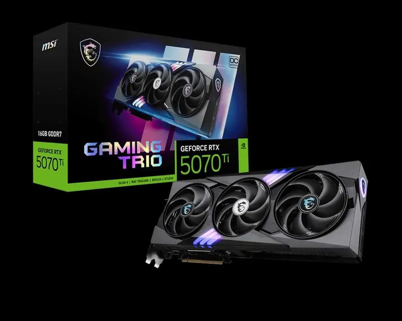 Видеокарта MSI GeForce RTX 5070 Ti GAMING TRIO OC Видеокарта MSI GeForce RTX 5070 Ti GAMING TRIO OC