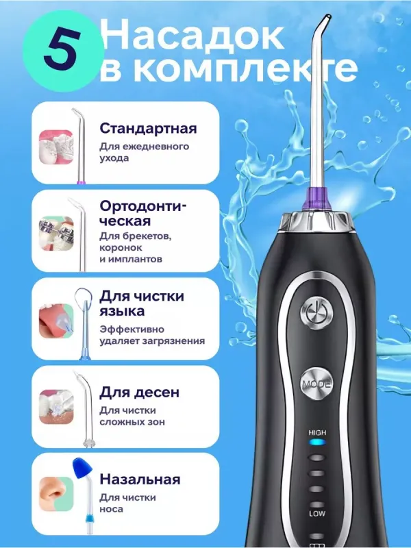 Ирригатор для полости рта портативный для зубов — фото 4