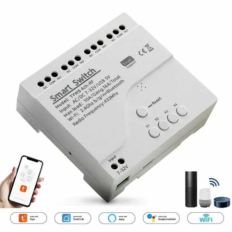 Quruq kontaktli aqlli relelar, 2 diapazonli, Wi‑Fi + RF433, Alisa 5