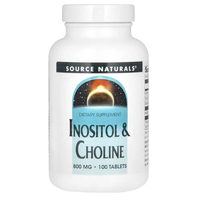 Source Naturals, инозитол и холин, 800 мг, 100 таблеток