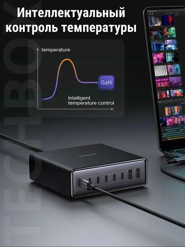 "UGREEN" X766 PD3.0 GAN зарядное устройство c мощностью 200W 6 "UGREEN" X766 PD3.0 GAN зарядное устройство c мощностью 200W 6