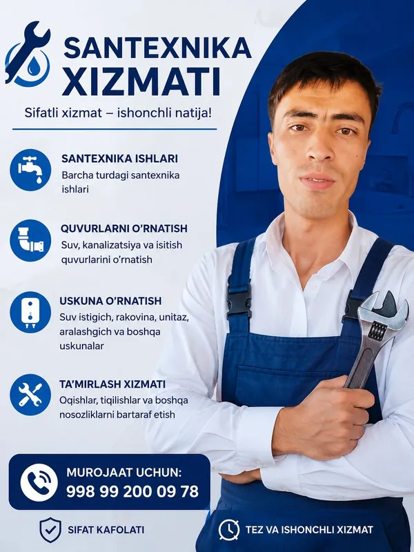 Santehnik xizmati 24/7
