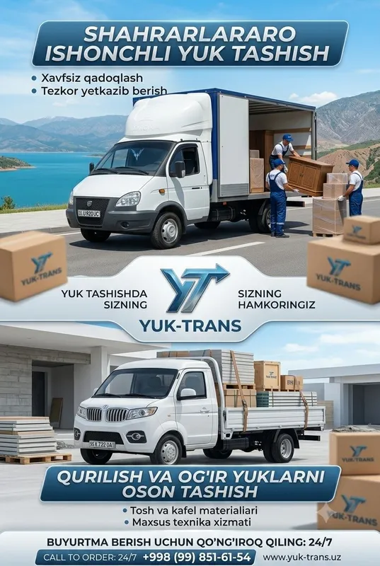 Yuk tashish xizmati перевозки грузов 24/7