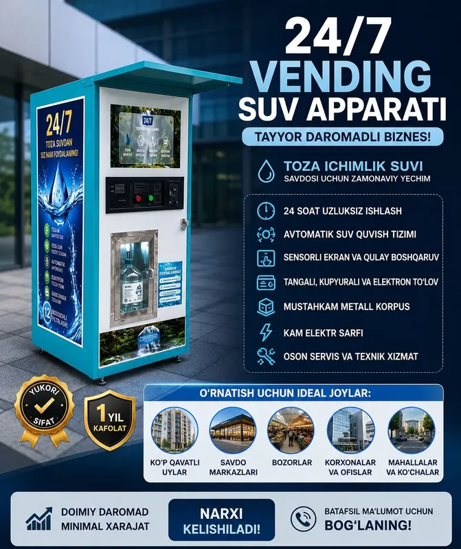 Vending Suv Aparati – 24/7 Avtomatik Toza Ichimlik Suvi Savdosi — фото 5